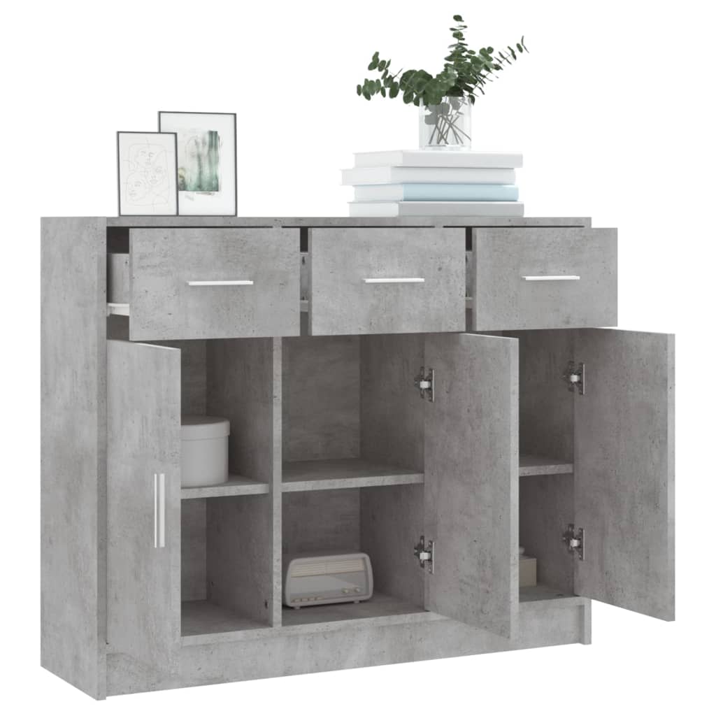 Skjenk Betonggrå 91X28X75 Cm Konstruert Tre