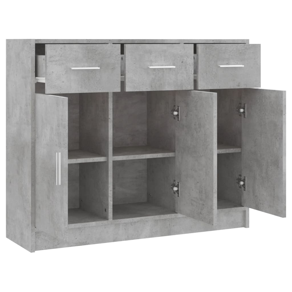 Skjenk Betonggrå 91X28X75 Cm Konstruert Tre