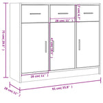 Skjenk Betonggrå 91X28X75 Cm Konstruert Tre