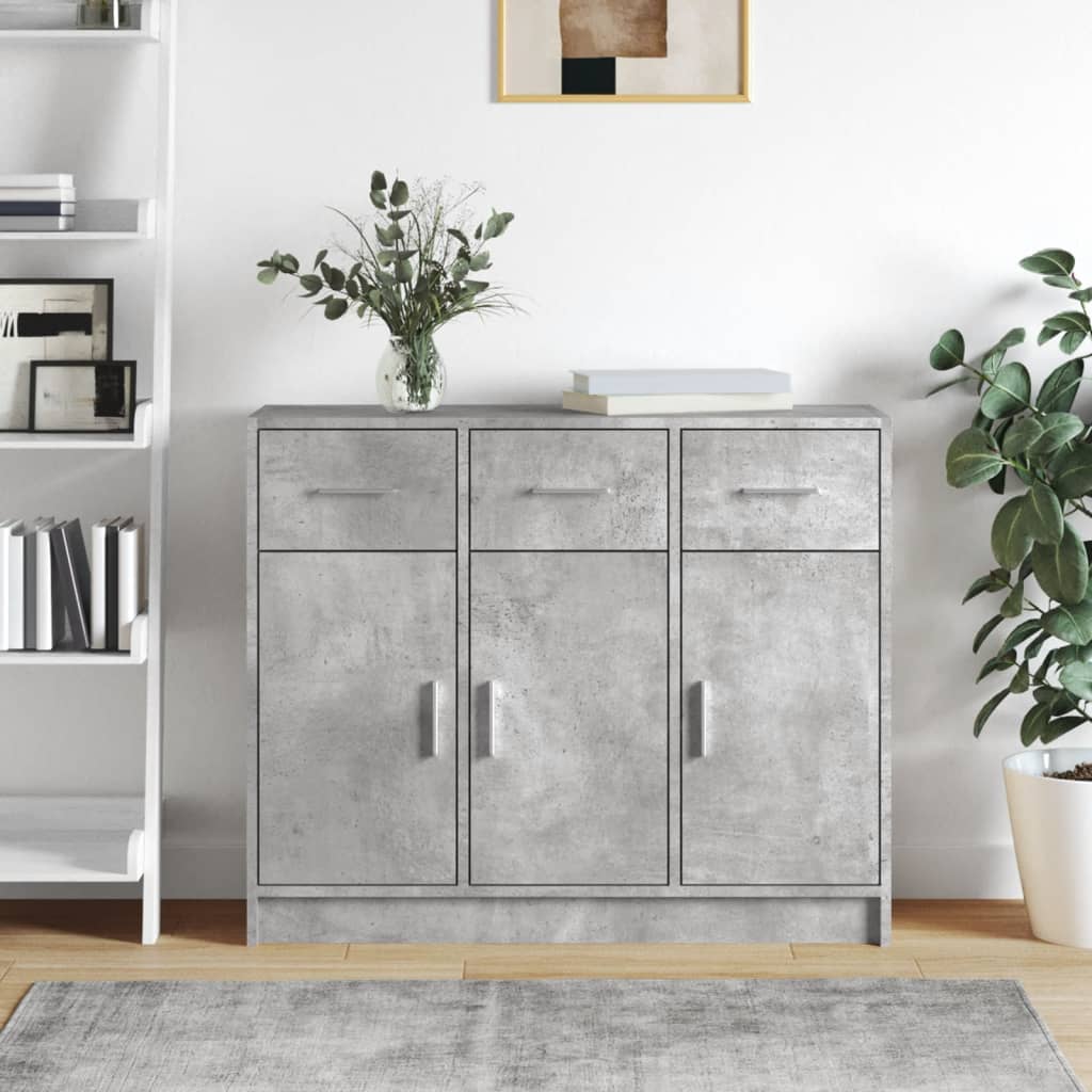 Skjenk Betonggrå 91X28X75 Cm Konstruert Tre