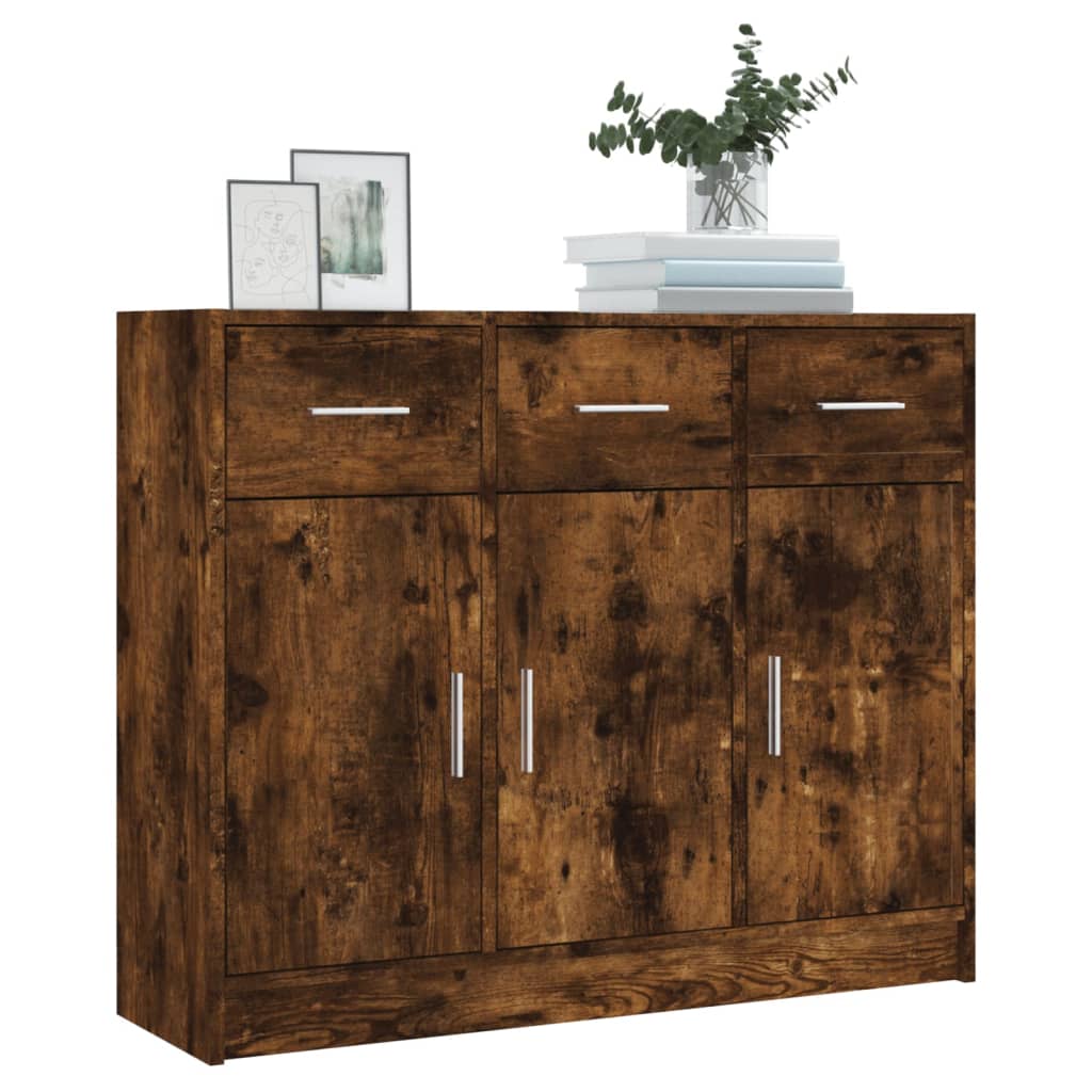 Skjenk Røkt Eik 91X28X75 Cm Konstruert Tre