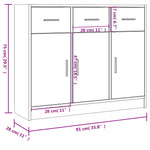 Skjenk Røkt Eik 91X28X75 Cm Konstruert Tre
