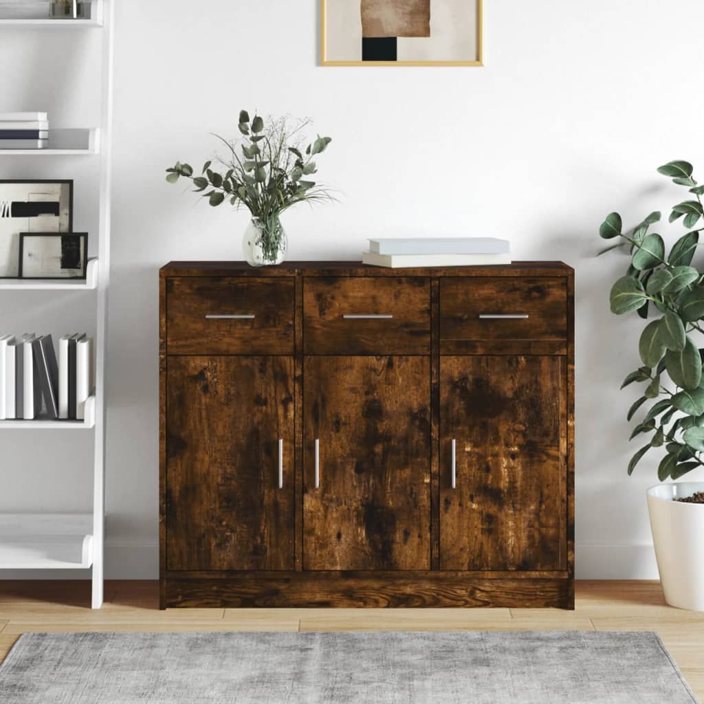 Skjenk Røkt Eik 91X28X75 Cm Konstruert Tre