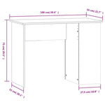 Skrivebord Røkt Eik 100X55X75 Cm Konstruert Tre