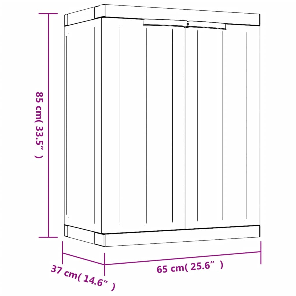 Oppbevaringsskap For Hage Svart 65X37X85 Cm Pp