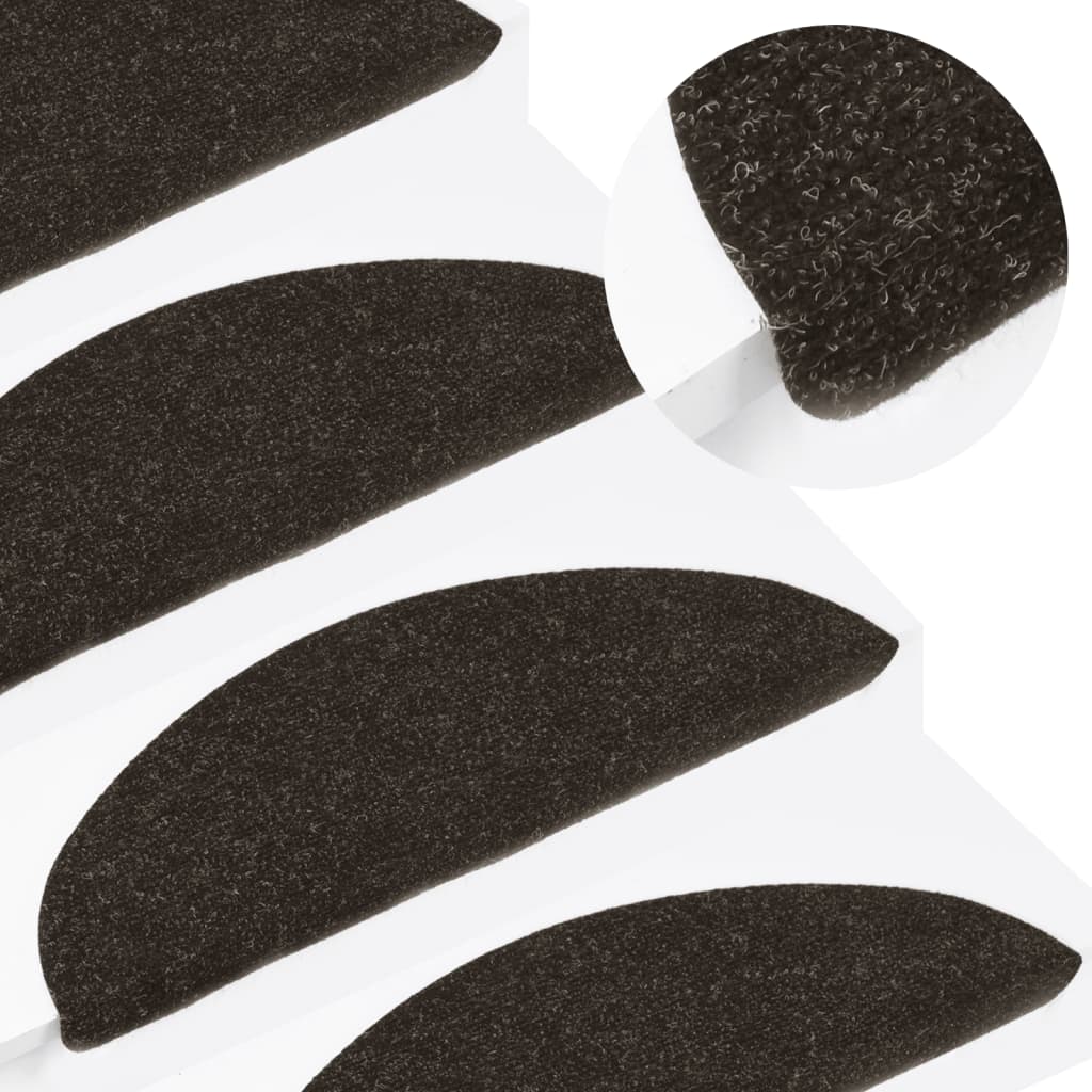 Selvklebende Trappematter 10 Stk Antrasitt 56X17X3 Cm