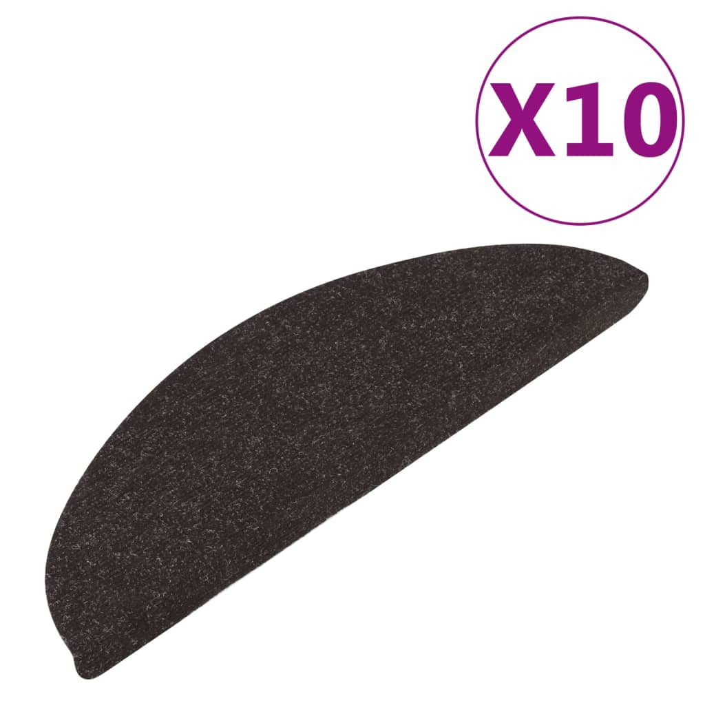 Selvklebende Trappematter 10 Stk Svart 65X22,5X3,5 Cm