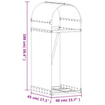 Vedholder Lysegrå 40X45X100 Cm Galvanisert Stål