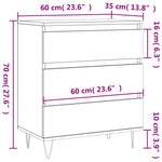 Skjenk Hvit 60X35X70 Cm Konstruert Tre