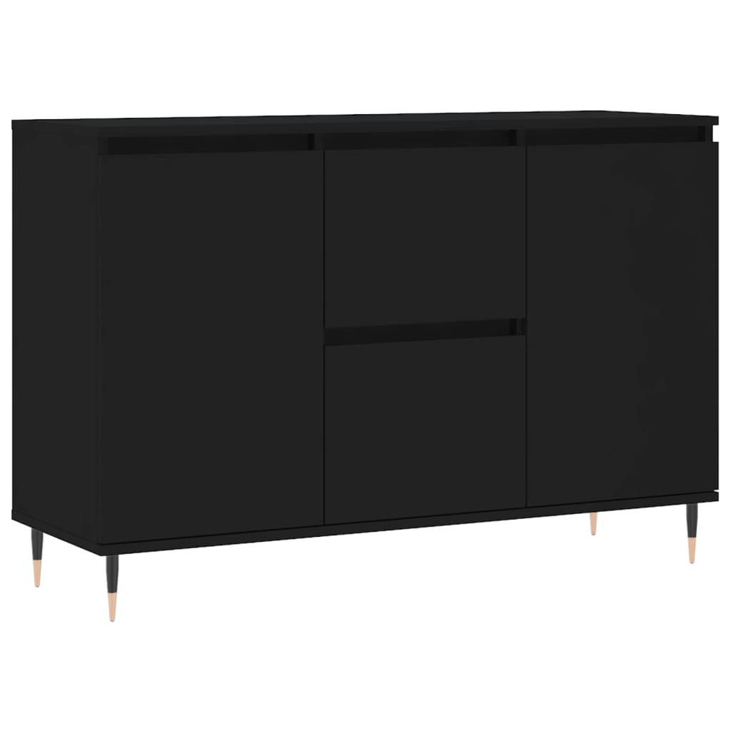 Skjenk Svart Eik 104X35X70 Cm Konstruert Tre