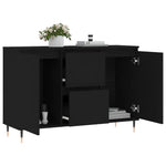 Skjenk Svart Eik 104X35X70 Cm Konstruert Tre