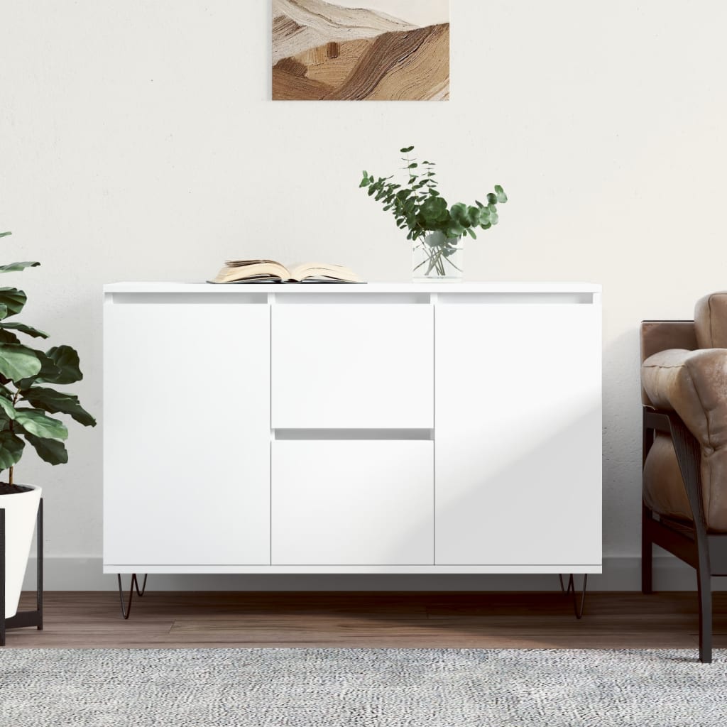 Skjenk Hvit 104X35X70 Cm Konstruert Tre