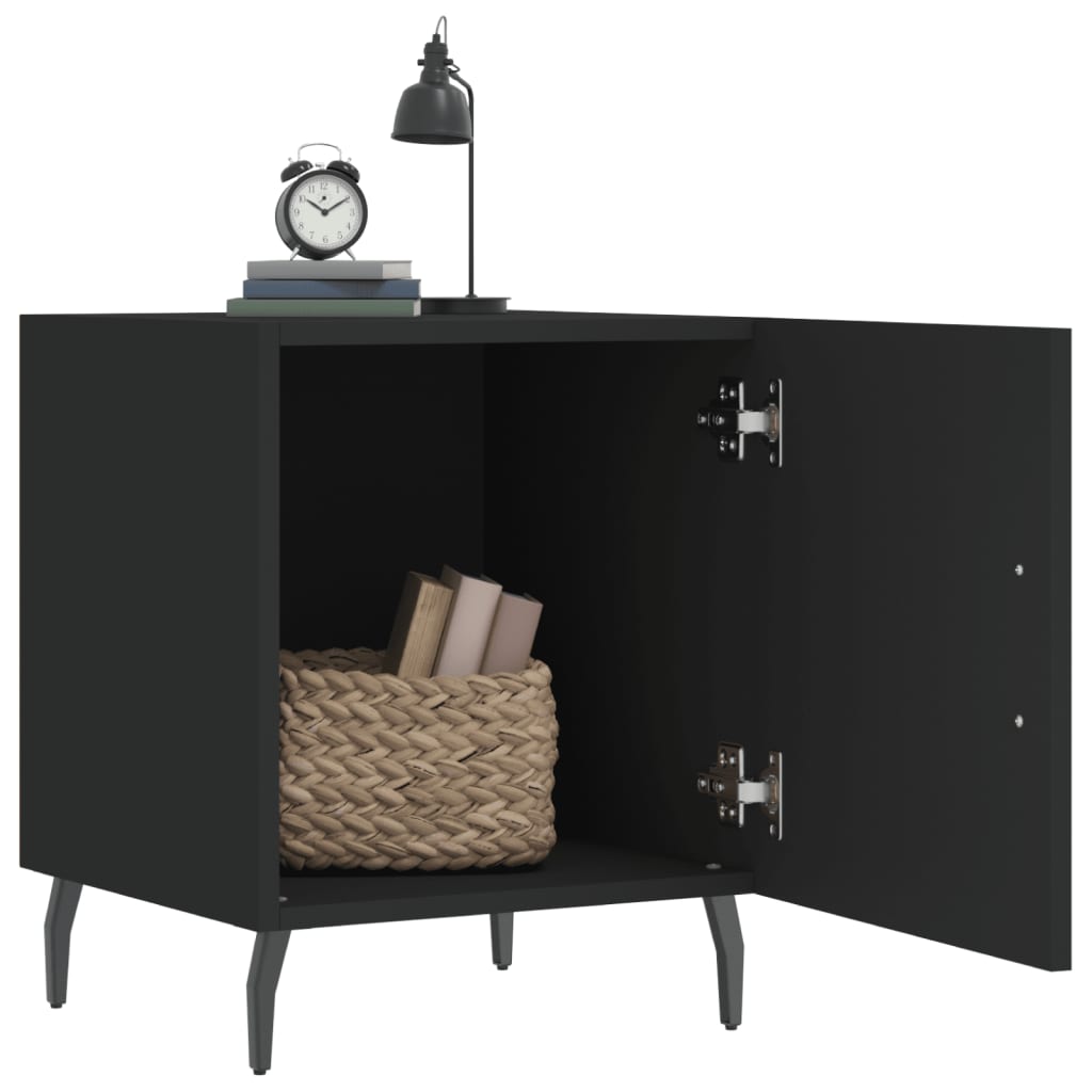 Nattbord Svart 40X40X50 Cm Konstruert Tre