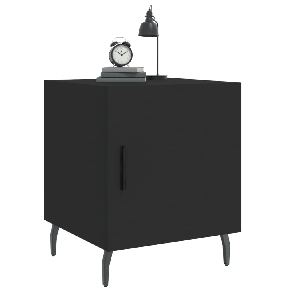 Nattbord Svart 40X40X50 Cm Konstruert Tre
