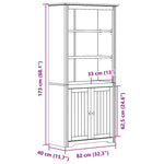 Bokhylle Bodo Hvit 82X40X173 Cm Heltre Furu