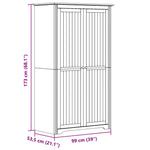 Garderobe Bodo Hvit 99X53,5X173 Cm Heltre Furu
