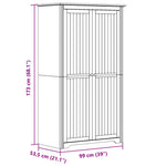 Garderobe Bodo Hvit Og Brun 99X53,5X173 Cm Heltre Furu