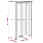 Garderobe Bodo Grå 99X53,5X173 Cm Heltre Furu