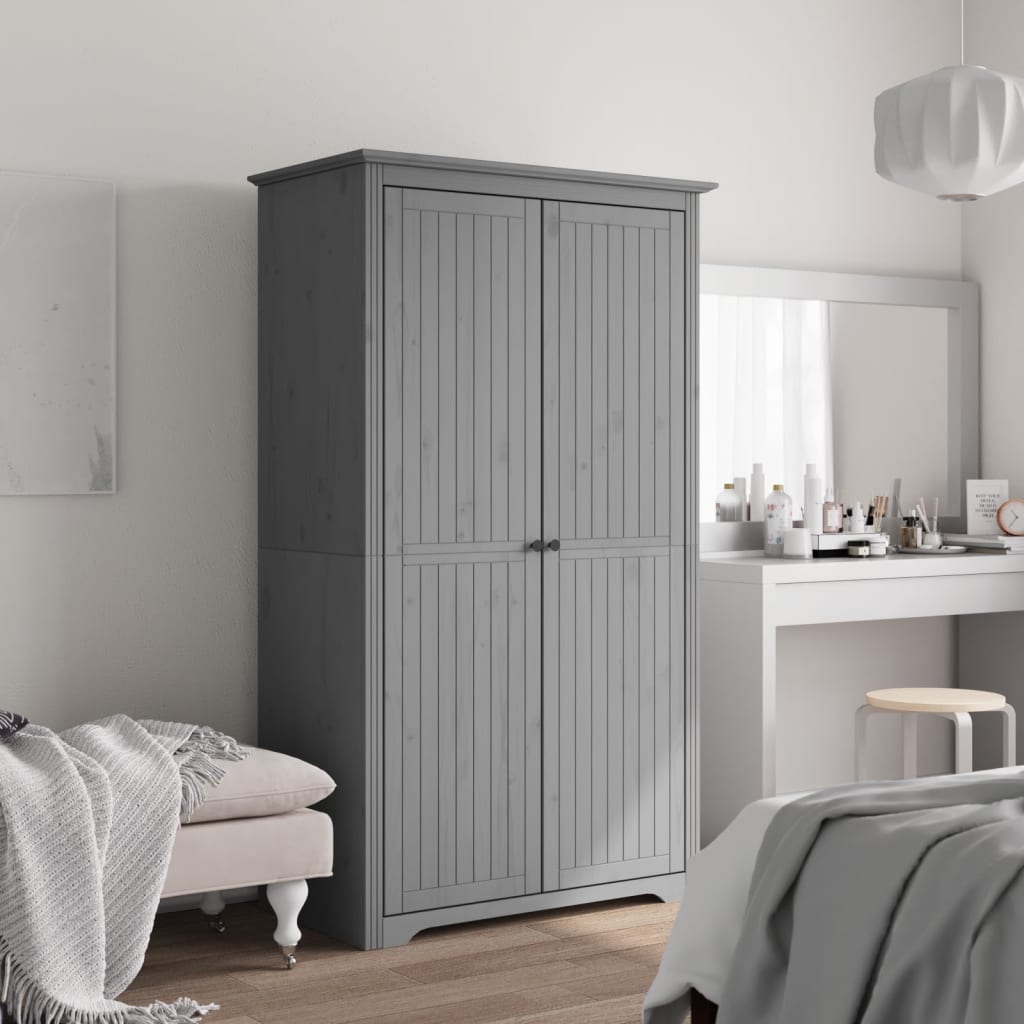 Garderobe Bodo Grå 99X53,5X173 Cm Heltre Furu