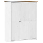 Garderobe Bodo Hvit Og Brun 146X53,5X173 Cm Heltre Furu