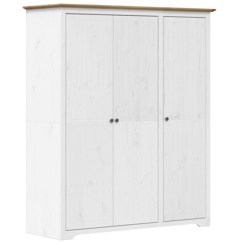 Garderobe Bodo Hvit Og Brun 146X53,5X173 Cm Heltre Furu