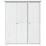 Garderobe Bodo Hvit Og Brun 146X53,5X173 Cm Heltre Furu