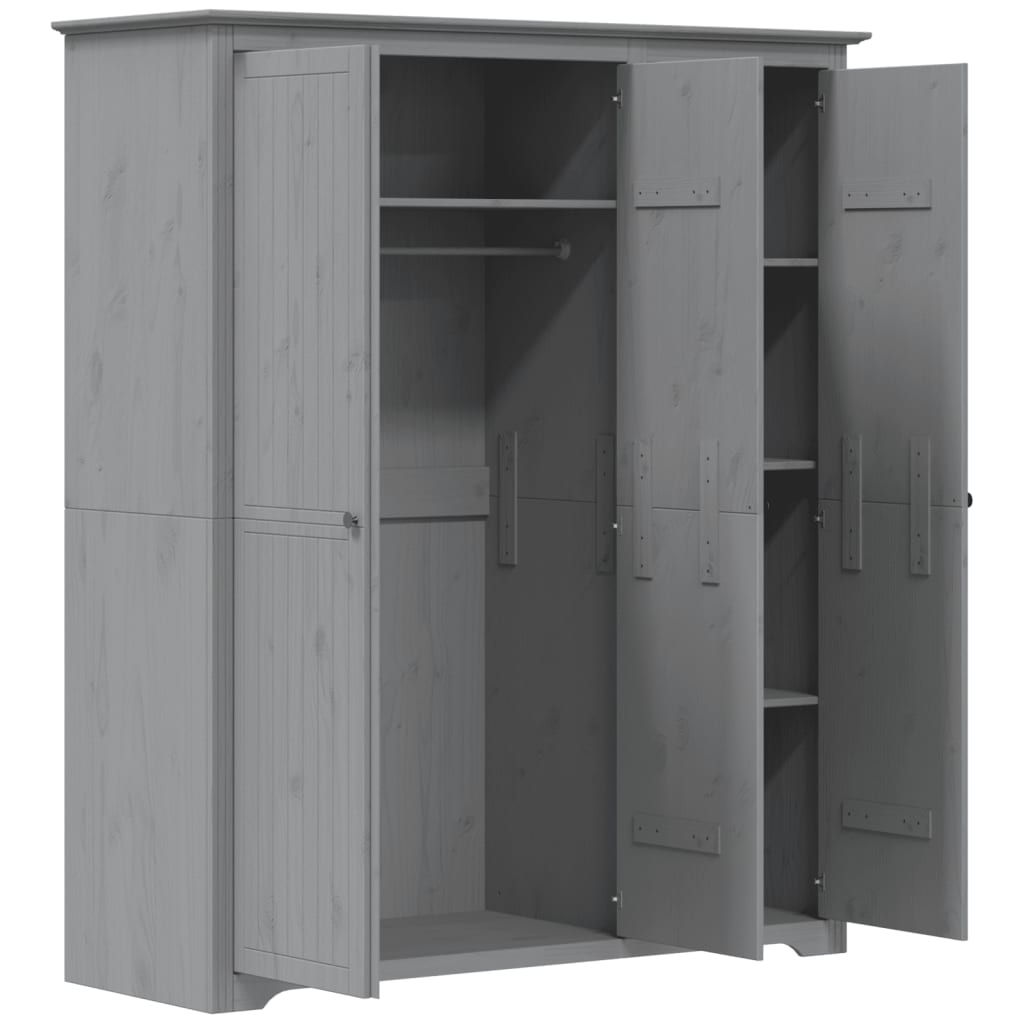 Garderobe Bodo Grå 146X53,5X173 Cm Heltre Furu