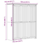 Garderobe Bodo Grå 146X53,5X173 Cm Heltre Furu