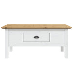 Salongbord Bodo Hvit Og Brun 100X55X46 Cm Heltre Furu