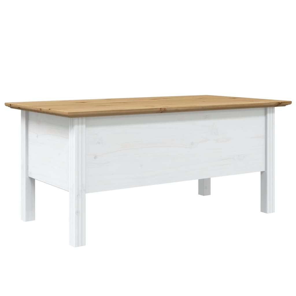 Salongbord Bodo Hvit Og Brun 100X55X46 Cm Heltre Furu