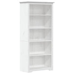Bokhylle Bodo Hvit 82X40X173 Cm Heltre Furu 5 Etasjer