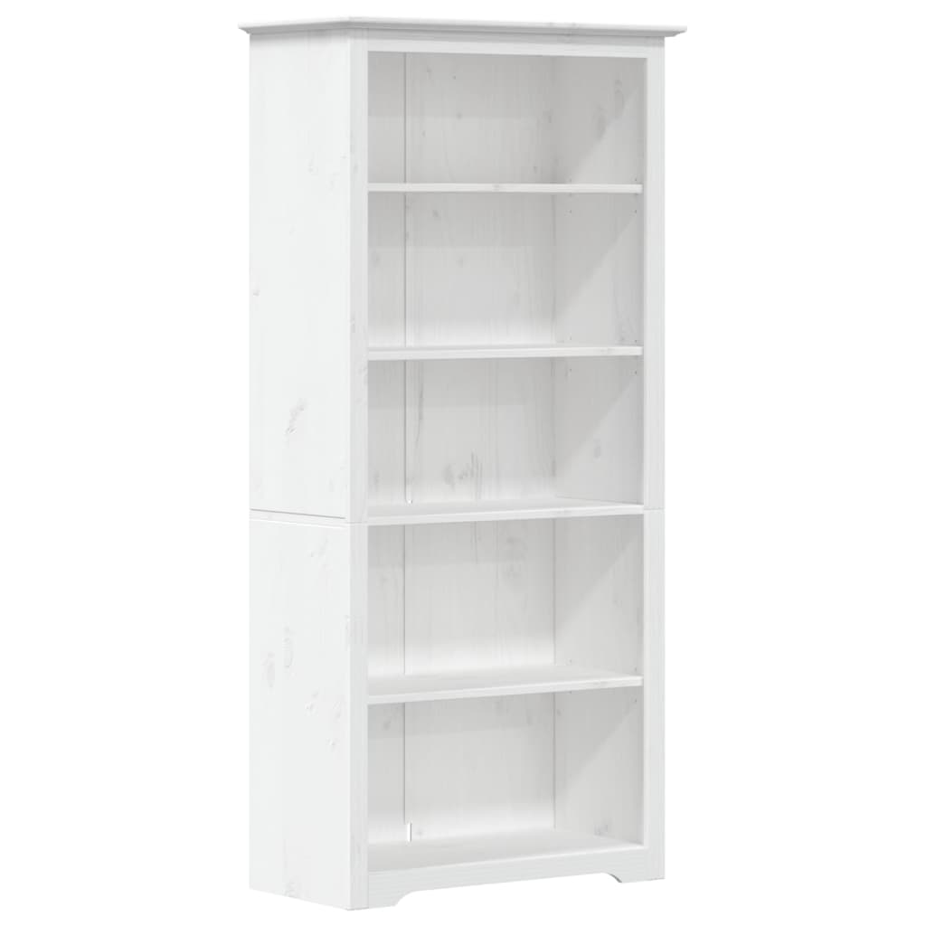 Bokhylle Bodo Hvit 82X40X173 Cm Heltre Furu 5 Etasjer