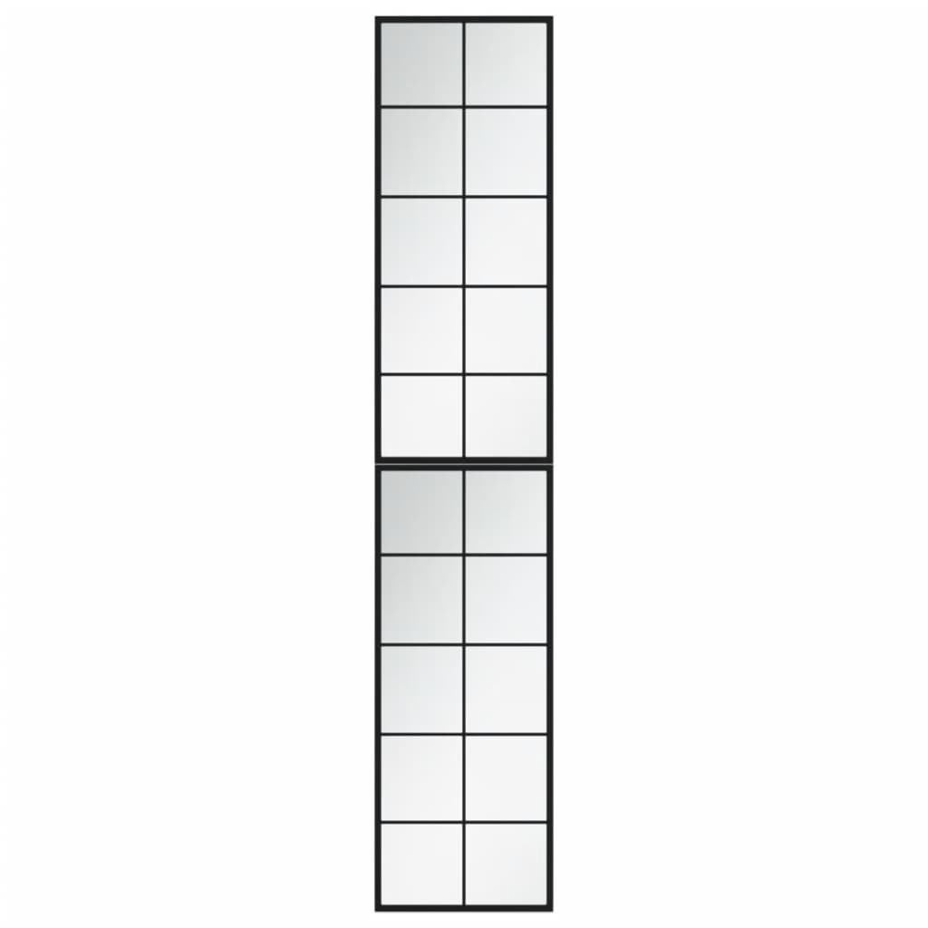 Veggspeil 2 Stk Svart 100X40 Cm Metall