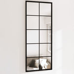 Veggspeil 2 Stk Svart 100X40 Cm Metall
