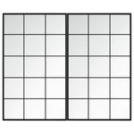 Veggspeil 2 Stk Svart 100X60 Cm Metall