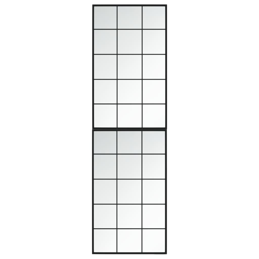 Veggspeil 2 Stk Svart 100X60 Cm Metall