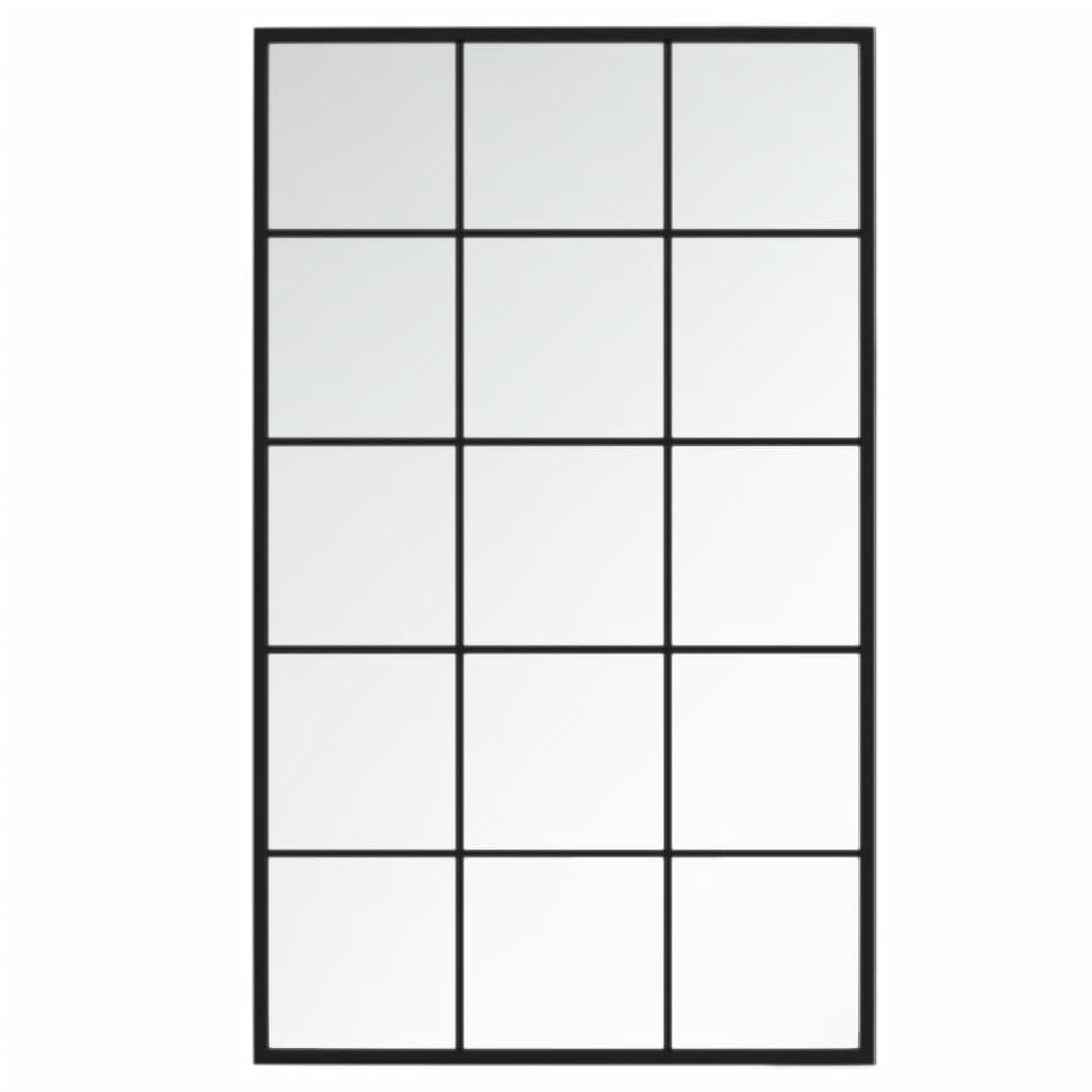 Veggspeil 2 Stk Svart 100X60 Cm Metall