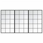 Veggspeil 3 Stk Svart 100X60 Cm Metall