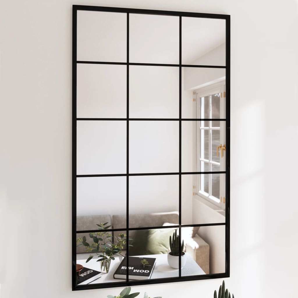 Veggspeil 4 Stk Svart 100X60 Cm Metall