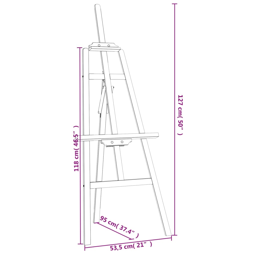 Staffelistativ Svart 53,5X95X127 Cm Heltre Furu