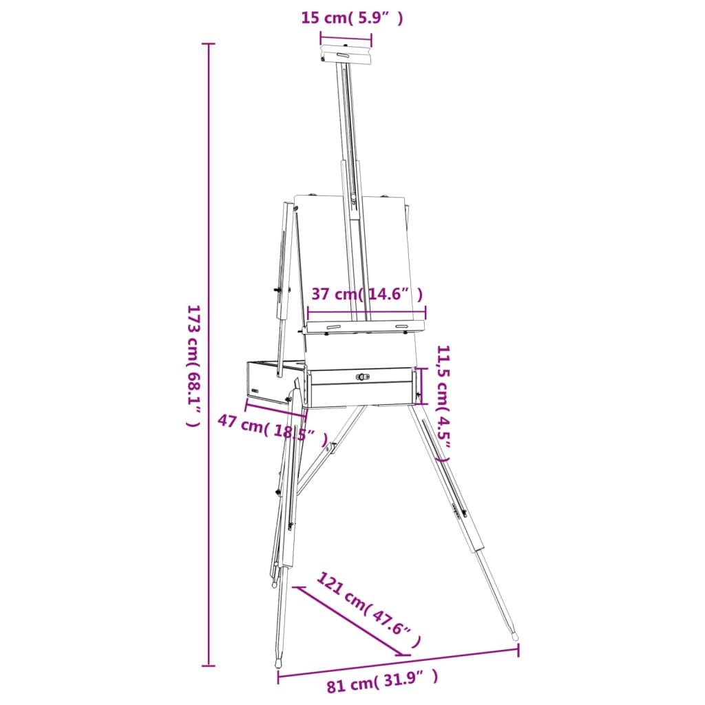 Staffelistativ 81X121X173 Cm Heltre Furu