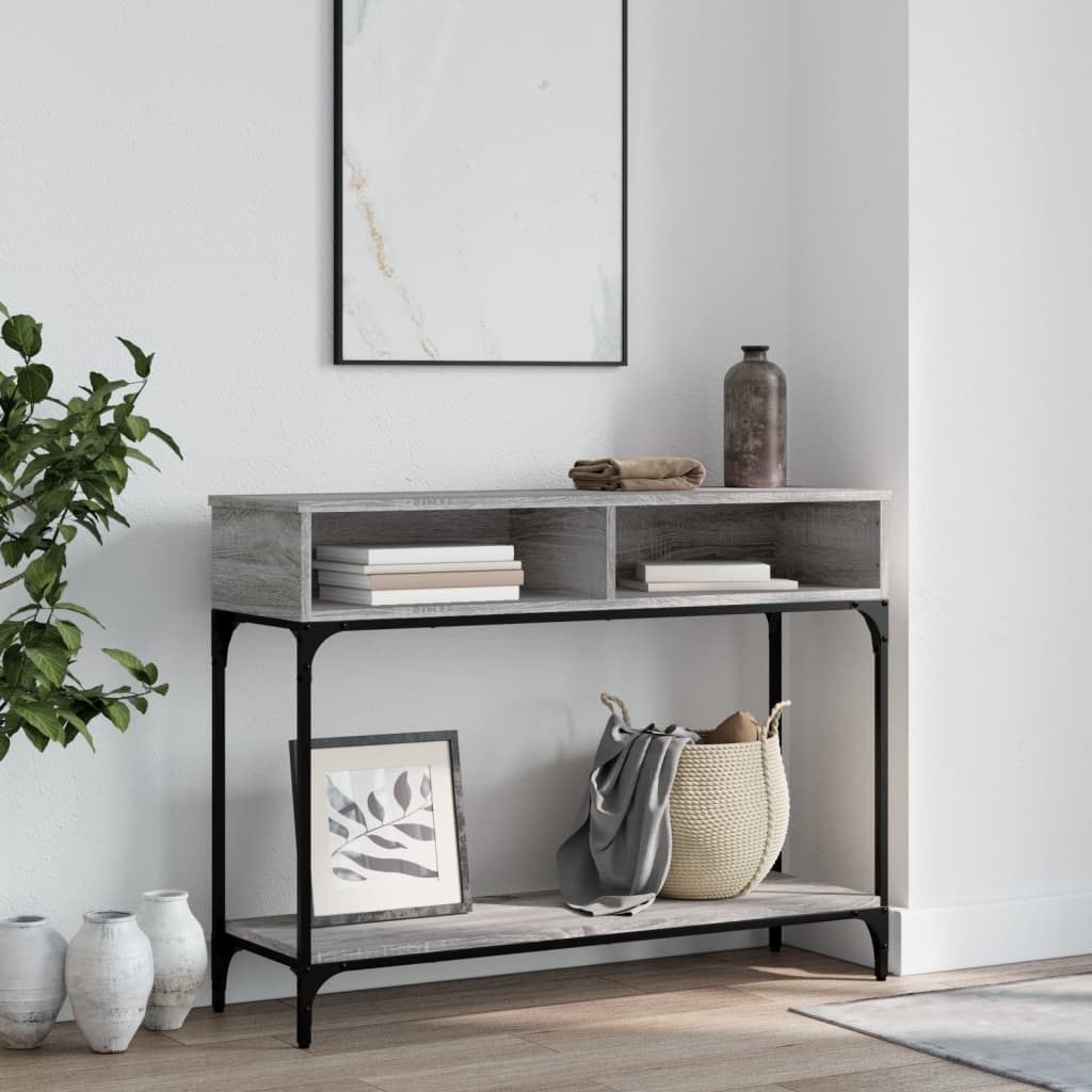 Konsollbord Grå Sonoma 100X30,5X75 Cm Konstruert Tre