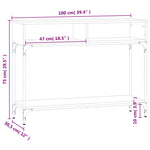 Konsollbord Brun Eik 100X30,5X75 Cm Konstruert Tre