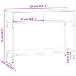 Konsollbord Sonoma Eik 100X34,5X75 Cm Konstruert Tre