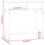 Konsollbord Sonoma Eik 75X34,5X75 Cm Konstruert Tre
