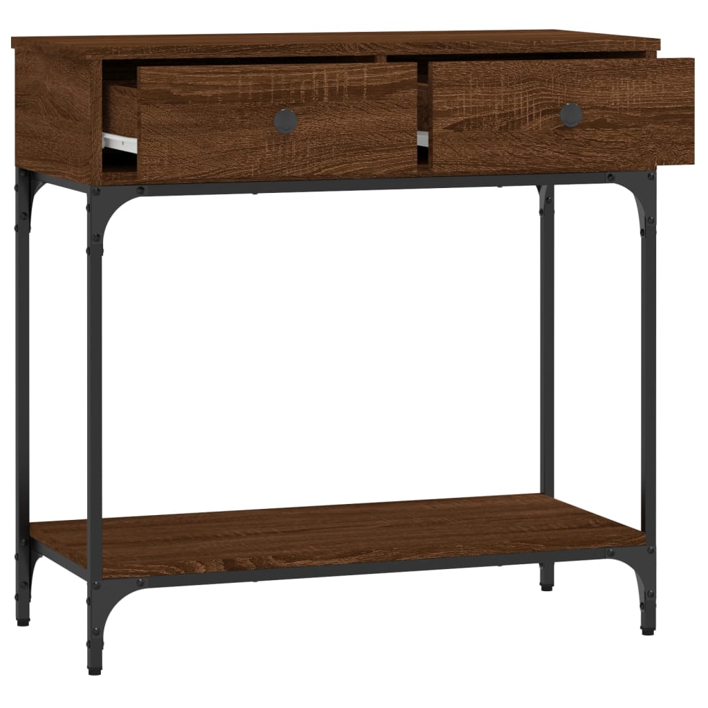 Konsollbord Brun Eik 75X34,5X75 Cm Konstruert Tre