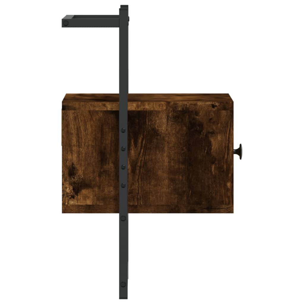 Nattbord Veggmontert Røkt Eik 35X30X51 Cm Konstruert Tre
