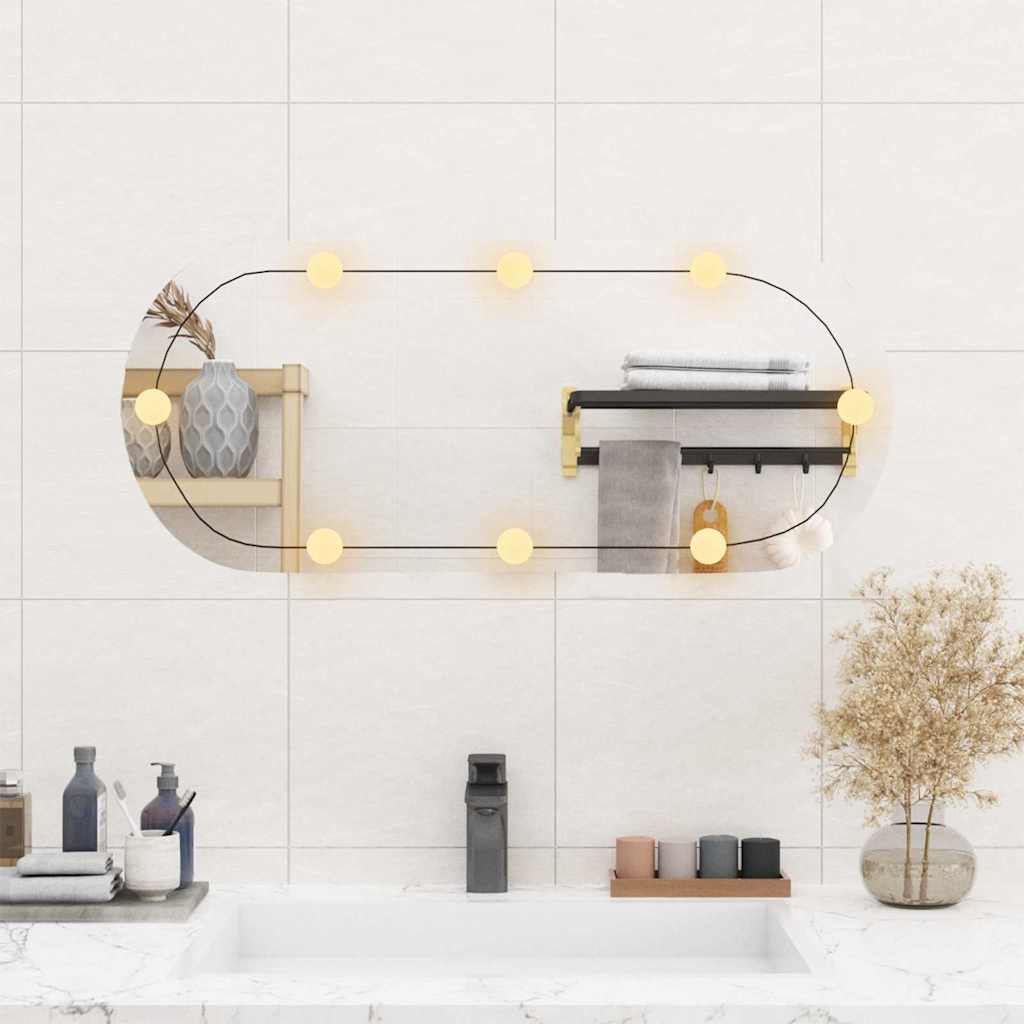 Veggspeil Med Led-Lys 35X80 Cm Glass Oval