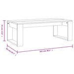 Salongbord Hvit 102X50X35 Cm Konstruert Tre