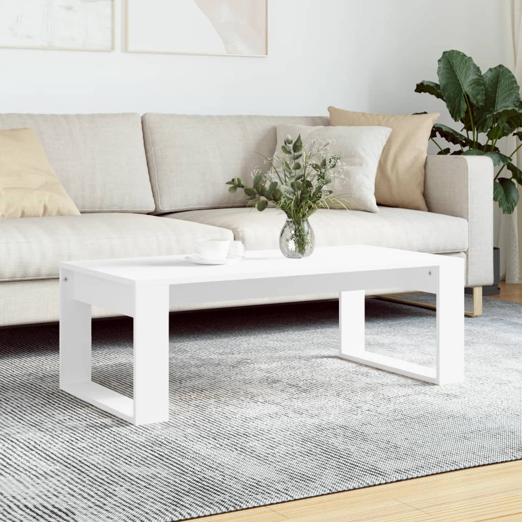 Salongbord Hvit 102X50X35 Cm Konstruert Tre
